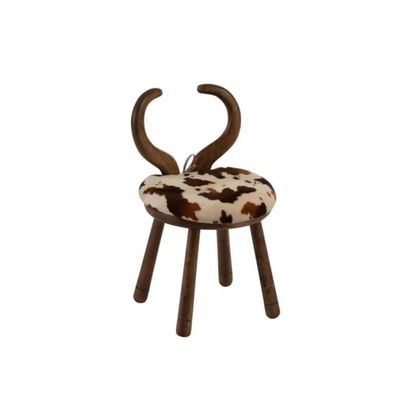 CHAIR EARS COW WOOD BROWN