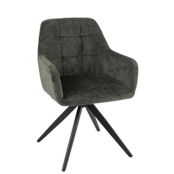 CHAIR LOUNA IRON/ACRYLIC GREEN