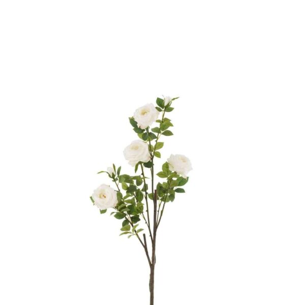 ROSE 4PARTS+LEAVES PLASTIC WHITE