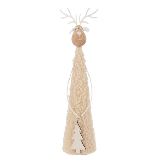 REINDEER DECO TEDDY METAL/WOOD BEIGE/NATURAL LARGE