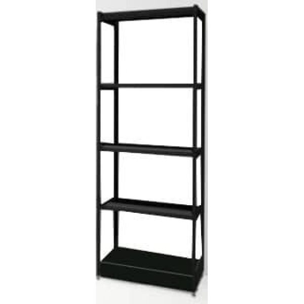 SHOP IN SHOP RACK 6SHELVES WIDE METAL BLACK/WOOD MELAMINE OAK