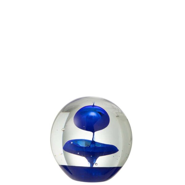 PAPERWEIGHT BUBBLE GLASS BLUE LARGE