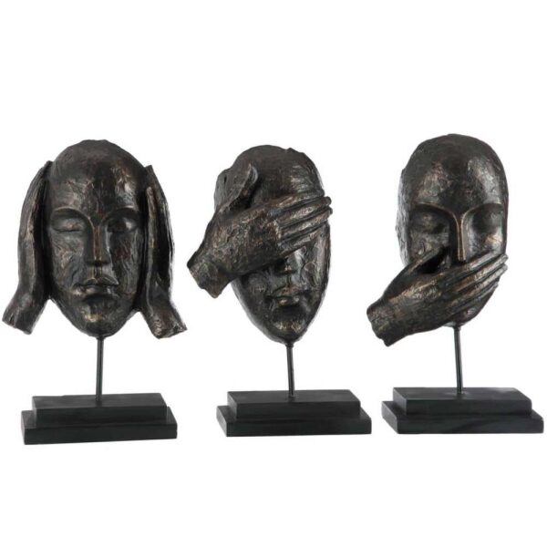 HEAR/SEE/SPEAK ON FOOT POLY DARK BROWN ASSORTMENT OF 3