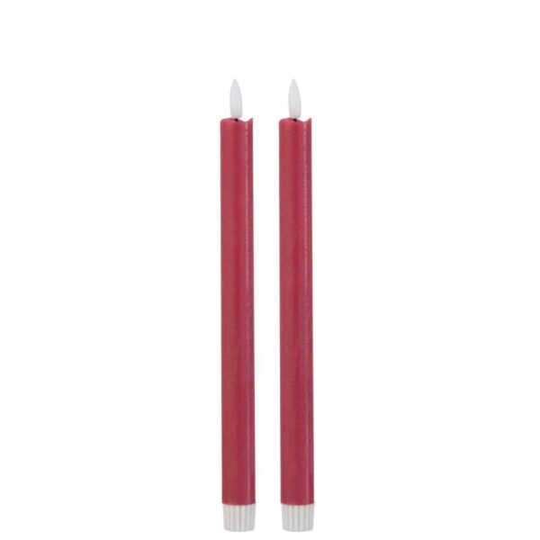 BOX 2 CANDLES LED LONG RED LARGE