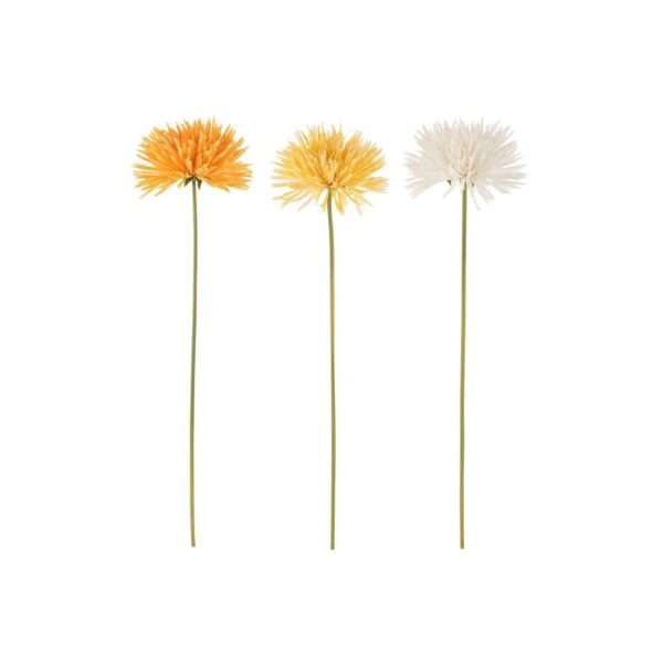 CHRYSANTHEMUM PLASTIC WHITE YELLOW ORANGE ASSORTMENT OF 3