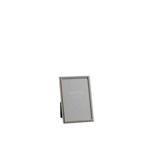PHOTO FRAME CURVED LINES 10X15 METAL SILVER SMALL