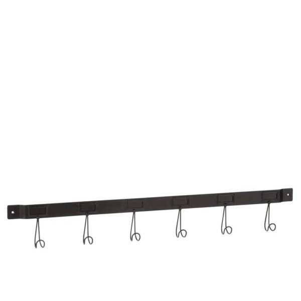 COAT RACK 6 HOOKS METAL BLACK LARGE