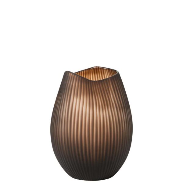 VASE STRIPE GLASS BROWN LARGE