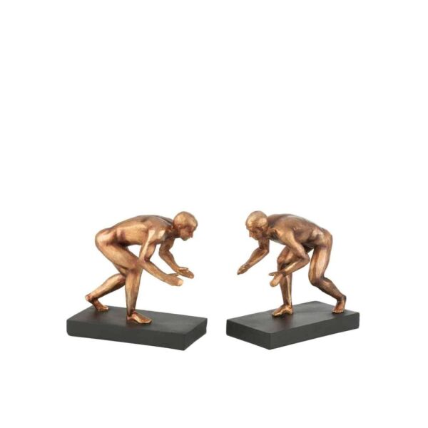 S/2 BOOKEND SPORTSMAN POLY BRONZE