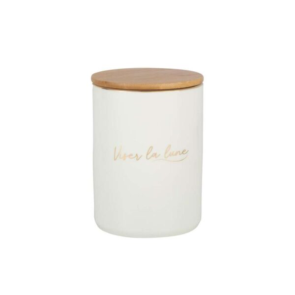 STORAGE JAR PORCELAIN VISER LA LUNE WHITE/GOLD