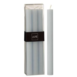 BOX 6 TABLE CANDLE  LIGHT BLUE 9H