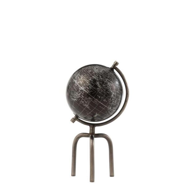 GLOBE TRIPOD IRON/PLASTIC SILVER/BLACK SMALL