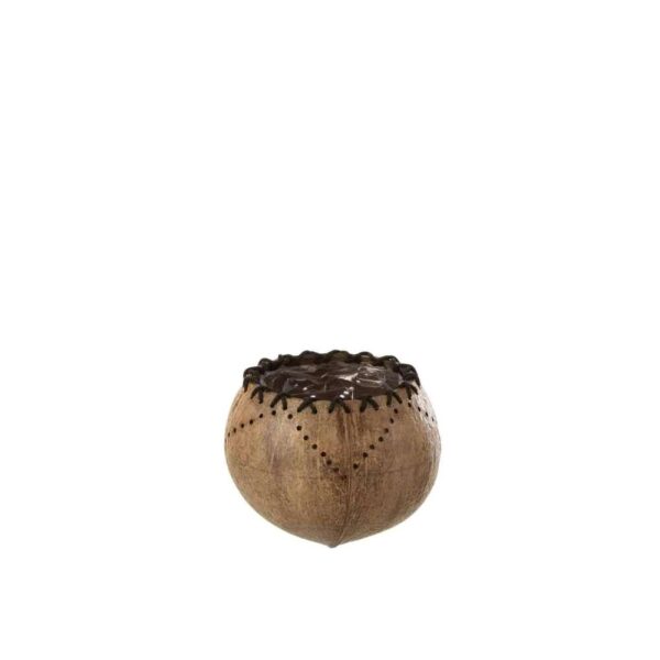 FLOWER POT+PLASTIC COCONUT NATURAL