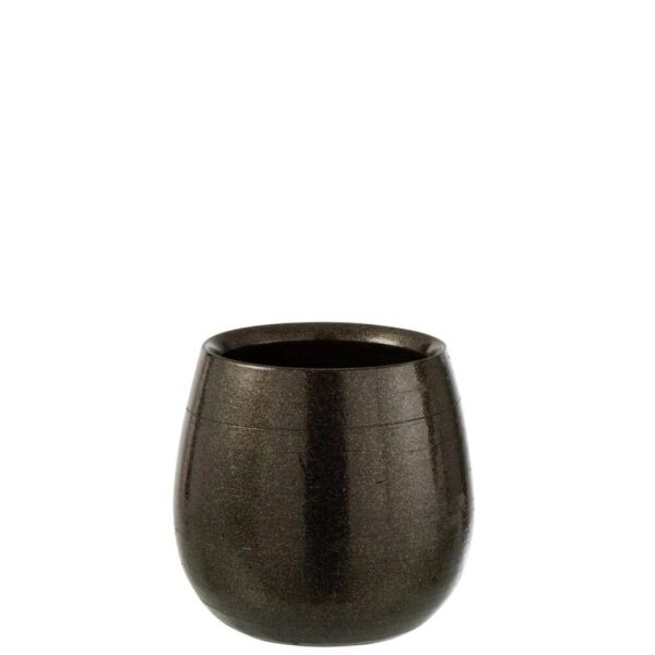 FLOWERPOT SHINY CERAMIC GREEN/GOLD LARGE