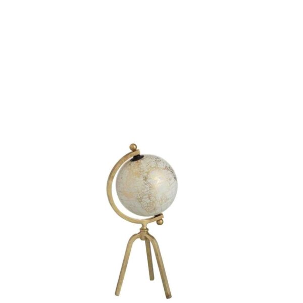 GLOBE TRIPOD IRON/PLASTIC GOLD/WHITE SMALL