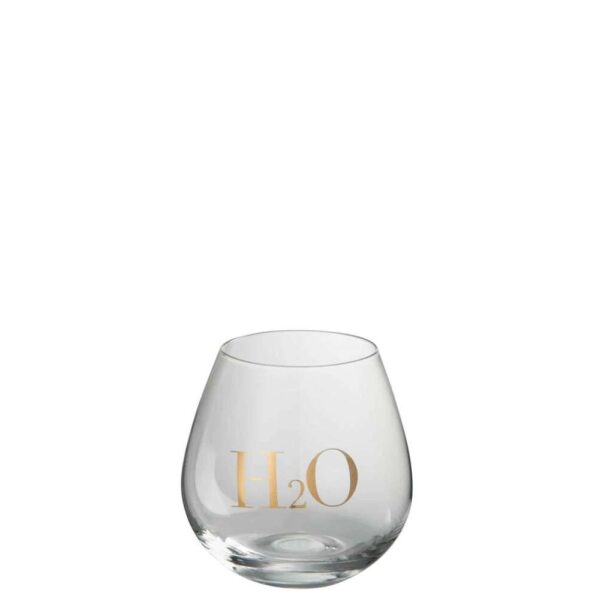 DRINKING GLASS H2O GLASS TRANSPARENT/GOLD