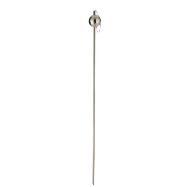 GARDEN TORCH BALL HAMMERED STAINLESS STEEL SILVER