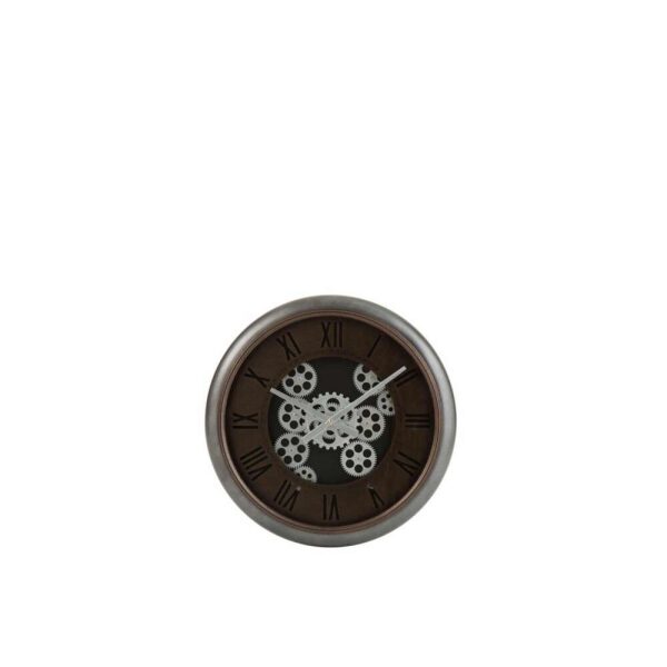 CLOCK RADARS ROMAN NUMERALS METAL BROWN/SILVER