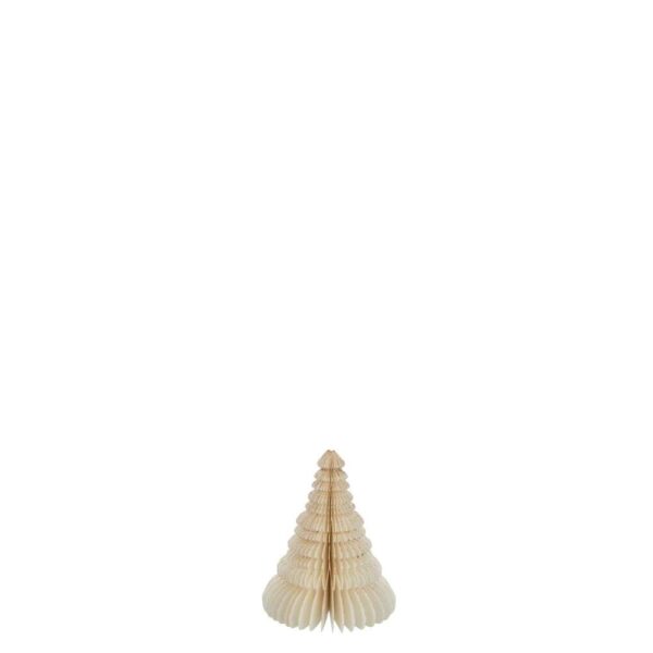HANGER CHRISTMAS TREE PAPER CREAM WHITE SMALL