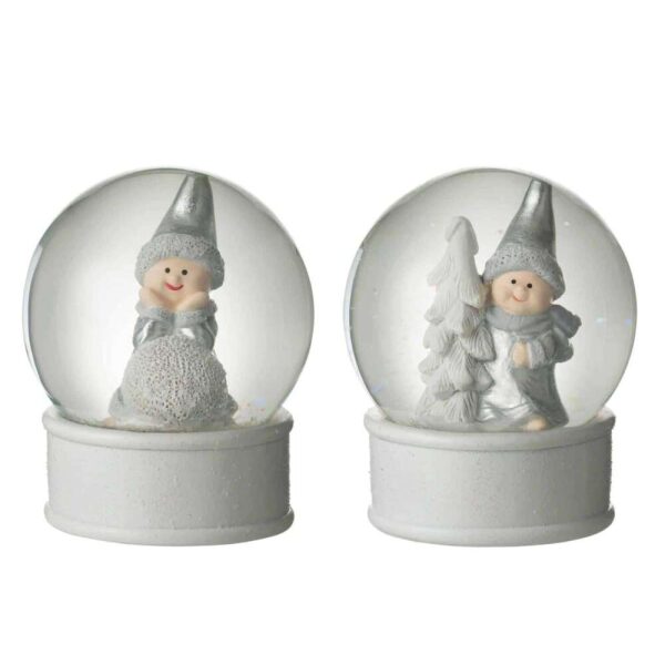 WATER GLOBE ANGEL PORZ GREY ASSORTMENT OF 2