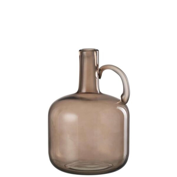 VASE 1 HANDLE GLASS GREY