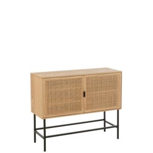 CABINET SQUARE MDF/METAL NATURAL/BLACK SMALL