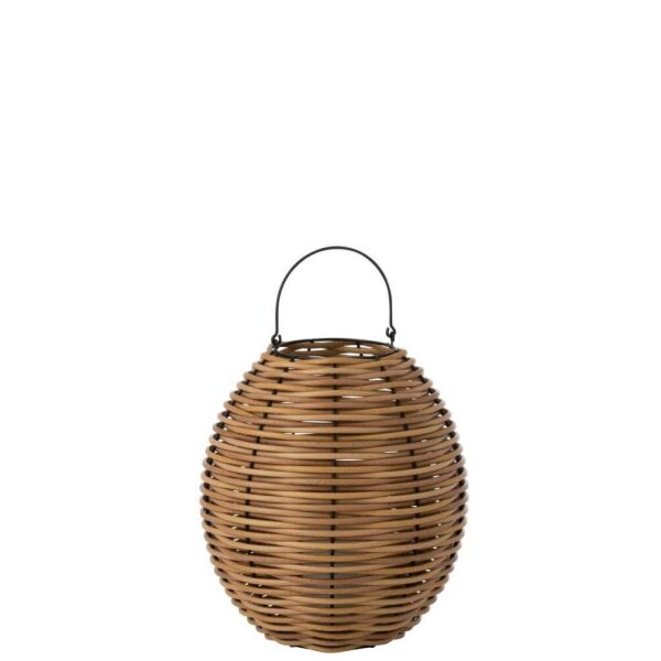 LANTERN WOVEN LED PLASTIC NATURAL MEDIUM