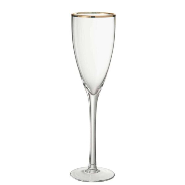 CHAMPAGNE GLASS GOLDEN BORDER GLASS TRANSPARENT/GOLD