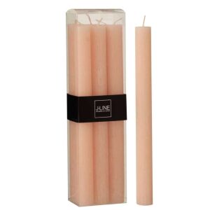 BOX 6 TABLE CANDLE  PEACH 9H
