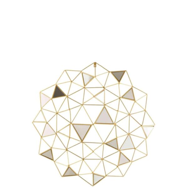 WALL DECORATION MIRRORS TRIANGLES METAL GOLD