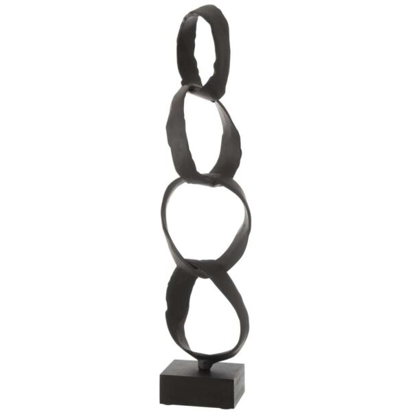 FIGURE RINGS ON FOOT ALUMINIUM BLACK LARGE