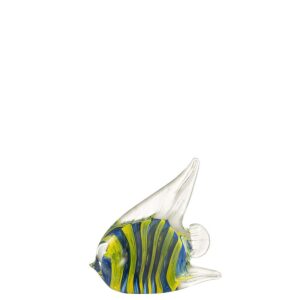 FISH GLASS YELLOW/BLUE