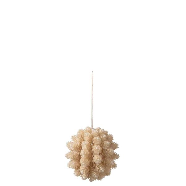BALL HANG PINECONES PLASTIC BEIGE LARGE