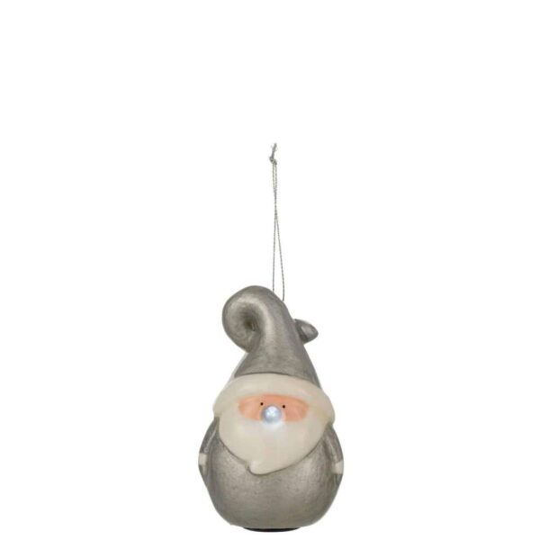 HANGER SANTA SPARKLING NOSE POLY SILVER SMALL