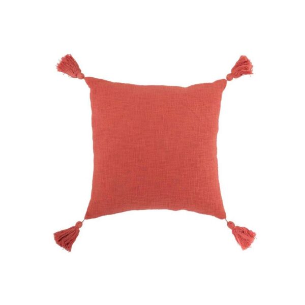 CUSHION CROCHETED TASSEL COTTON ROSE