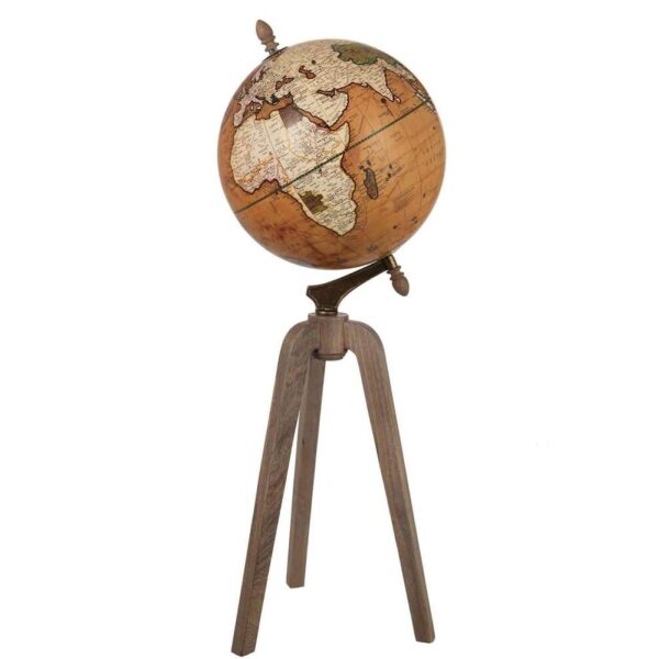 GLOBE ON FOOT WOOD RUST/NATURAL EXTRA LARGE