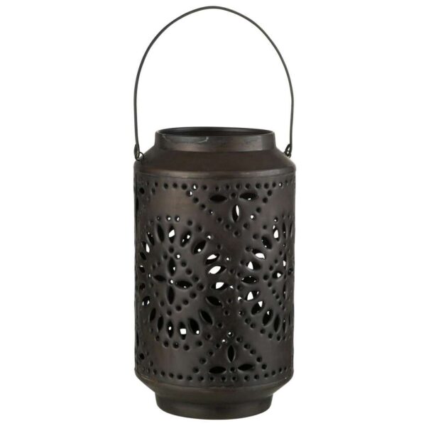 LANTERN HIGH PERFORATED IRON BLACK MATTE