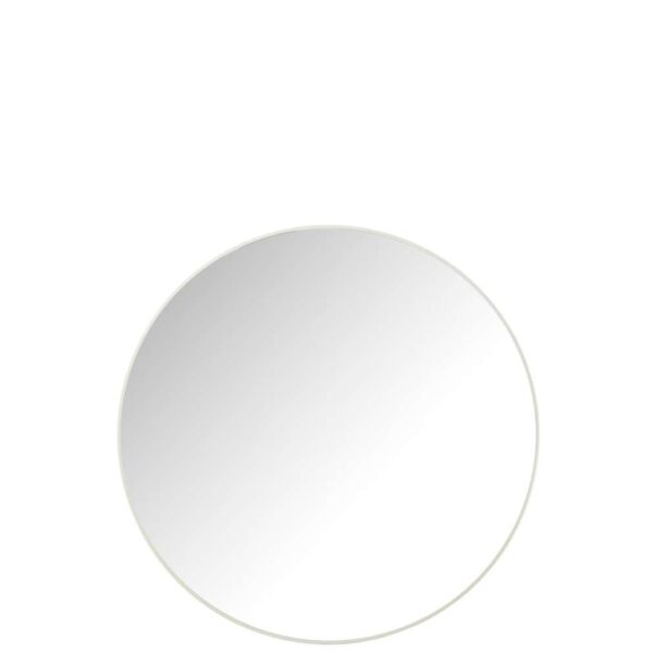 MIRROR ROUND GLASS/METAL WHITE LARGE