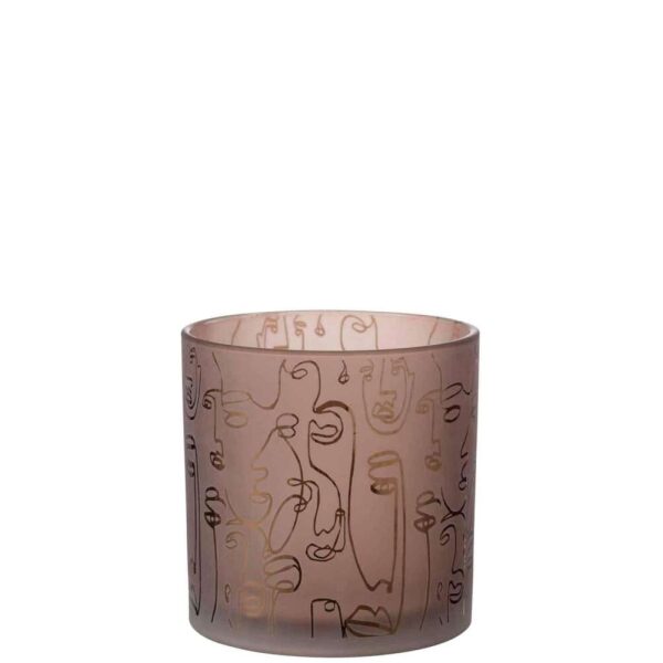HURRICANE HAPPY FACES GLASS  TERRACOTTA LARGE