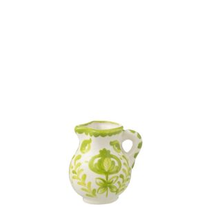 PITCHER GRANADA CERAMIC WHITE/GREEN SMALL
