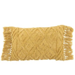 CUSHION TASSEL COTTON MUSTARD LONG