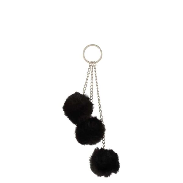 KEYCHAIN 3 BALLS TEXTILE BLACK