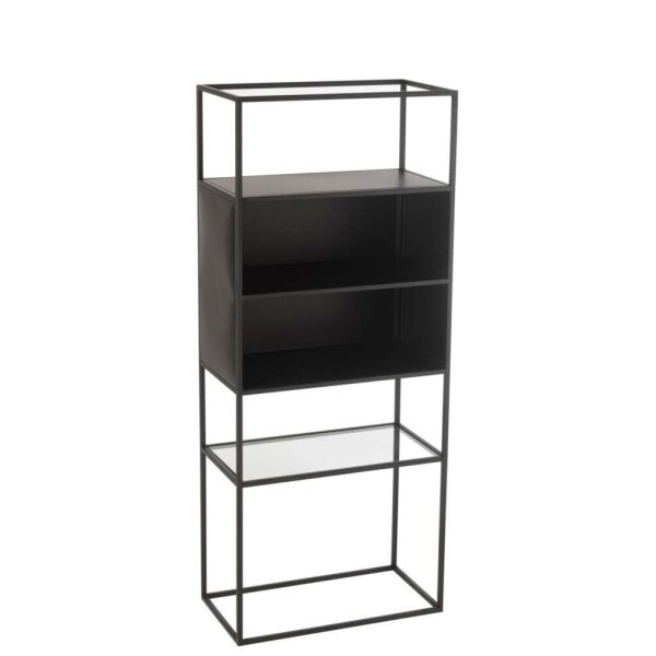 SHELF RECTANGLE METAL/GLASS BLACK