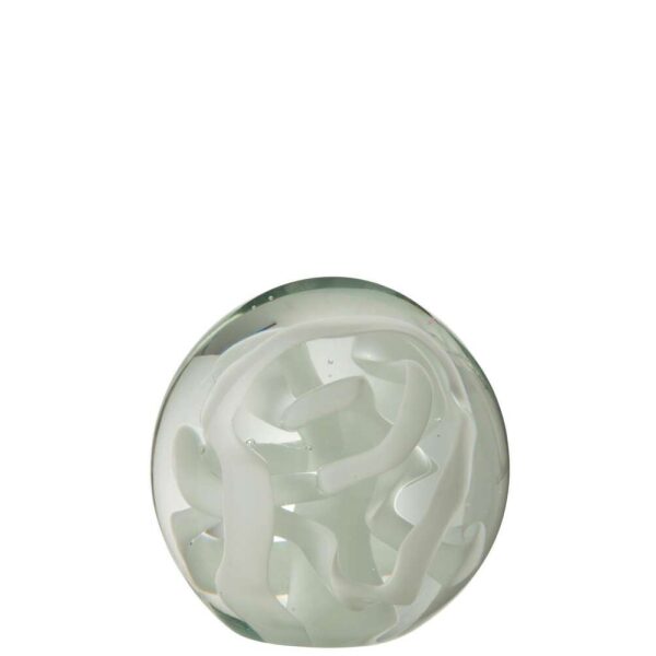 PAPERWEIGHT GARLAND GLASS WHITE LARGE