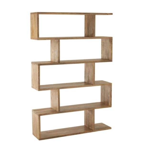 BOOKSHELF VERTICAL SLATS MANGO WOOD NATURAL