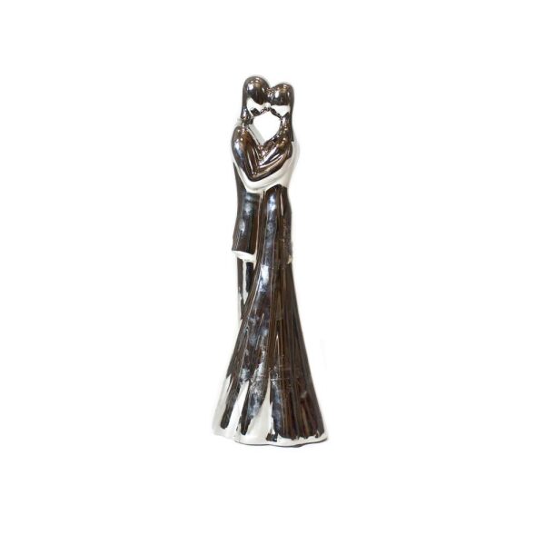 Figur Par Kyss Sølv Liten 31Cm
