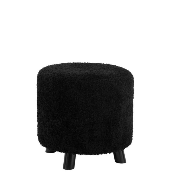 POUF SHEEP LEG POLYESTER BLACK