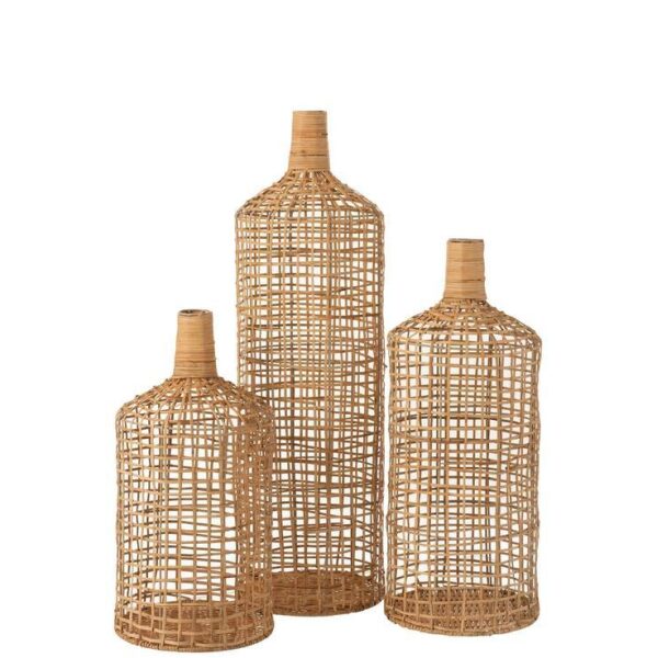 SET OF 3 VASE DECORATION BAMBOO NATURAL
