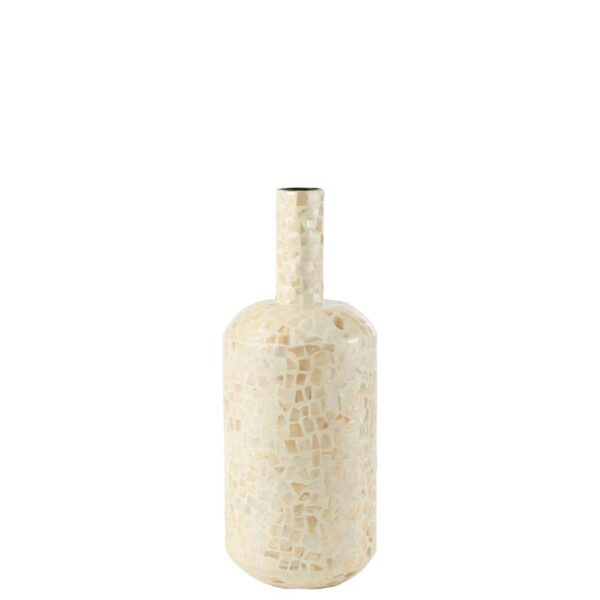 VASE NUYE BOTTLE SHELLS/PAPER IVORY