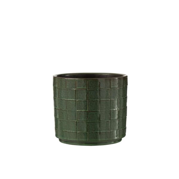 FLOWERPOT SQUARE CERAMIC GREEN LARGE